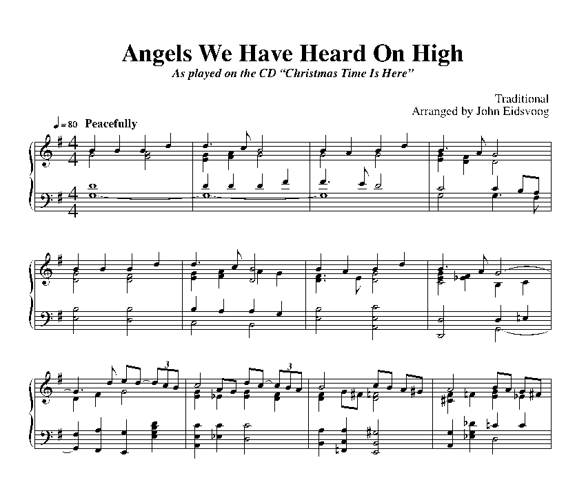Angels We Have Heard On High (sheet music)
